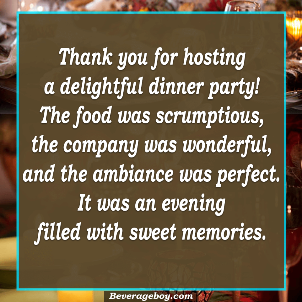Sweet Thank You Messages for Dinner Parties