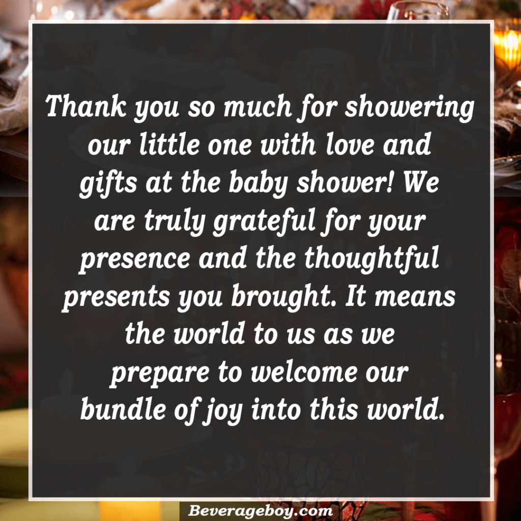 Thank You Messages For Baby Shower